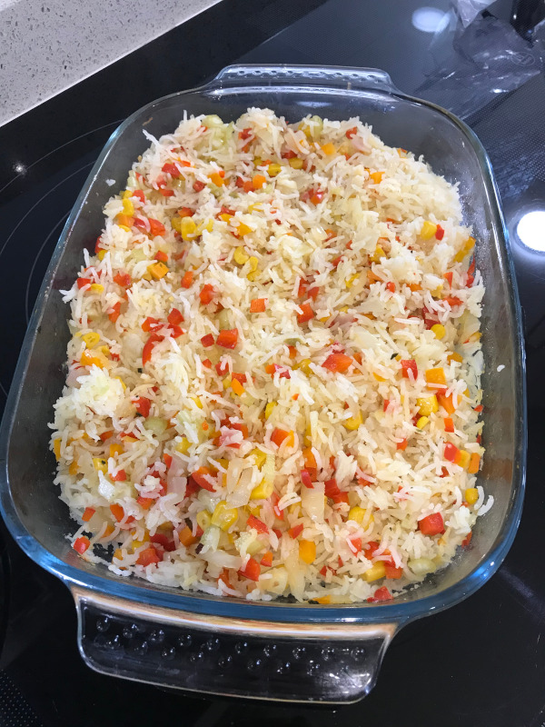 OVEN BAKED RICE WITH VEGGIES