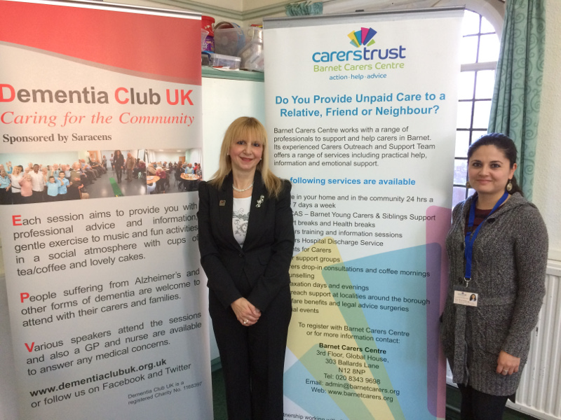 Lisa pictured here with Maivel Rodriguez Lopez Barnet Carers Outreach and Support Officer