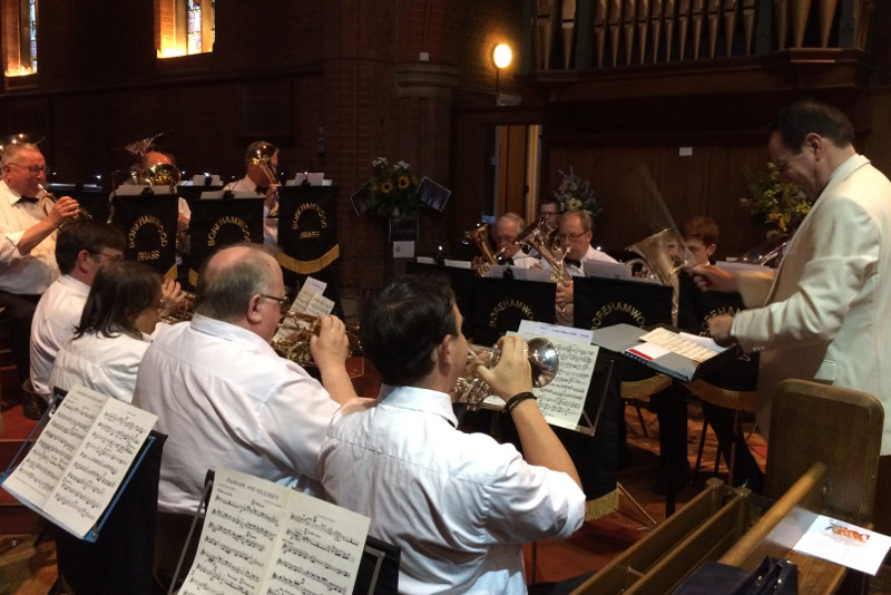 Borehamwood Brass playing at the Elstree and Borehamwood Civic Festival Summer Concert