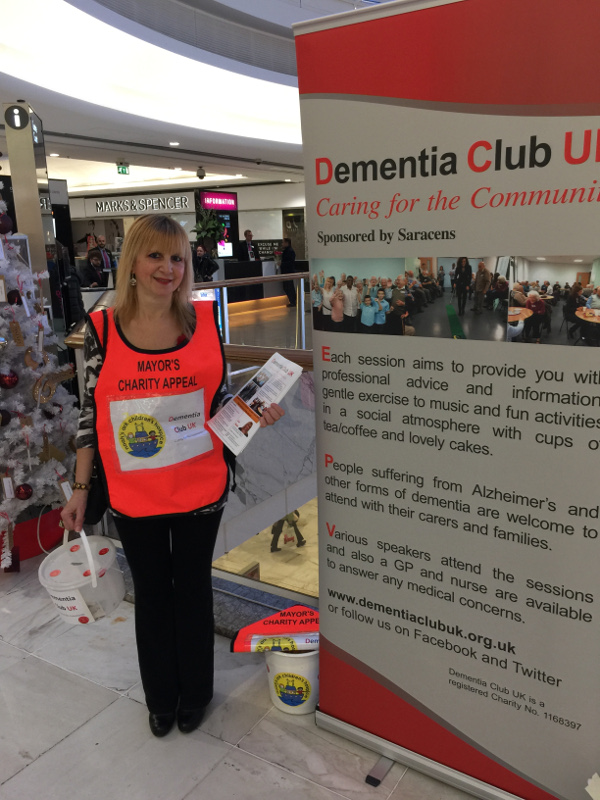 Lisa collecting for the Mayor of Barnet's Charities at Brent Cross Shopping Centre