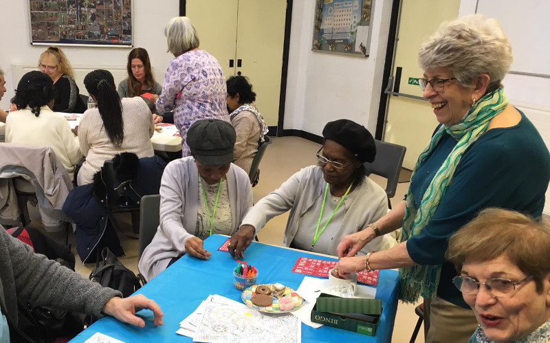 Lucille was master of ceremony today calling out bingo numbers