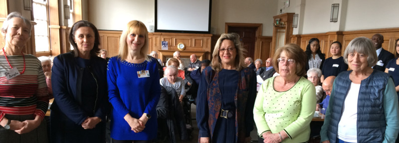 Visitors from the Rotary Club of Elstree and Borehamwood; Ann Goddard, Pat Strack and Sasha Capocci (to the right of the picture)