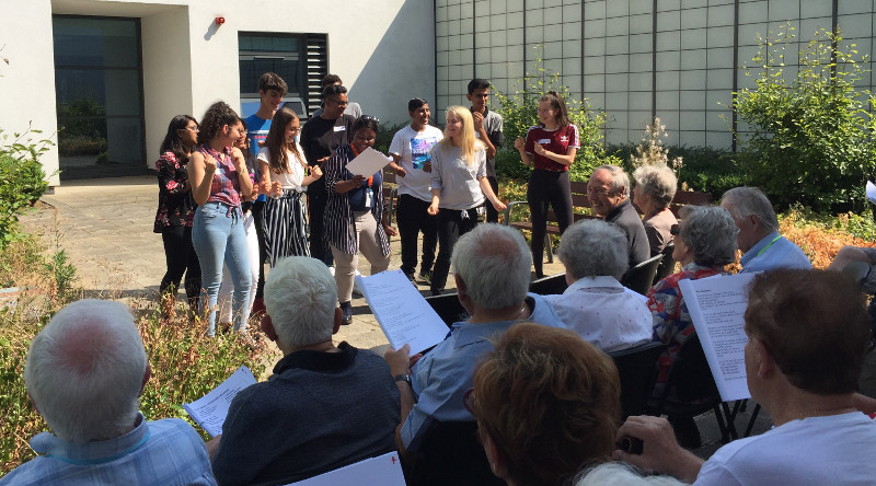 Students of NCS performing some singing and dancing