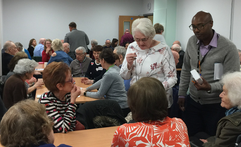 Barnet Assist showing their products to the members of Dementia Club UK