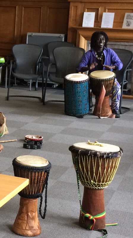 African drumming session with Abdul at Hendon Town Hall