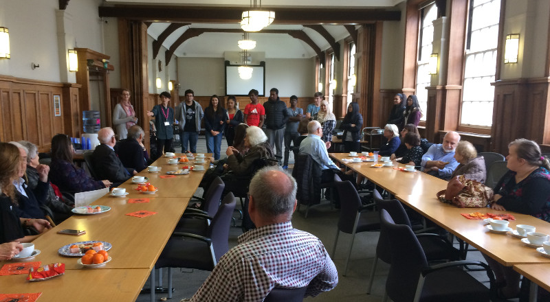 NCS students singing at Dementia Club UK