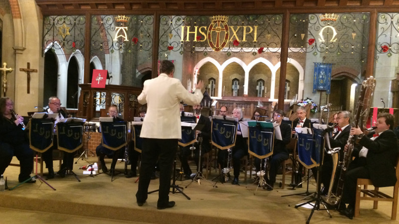 Ian Rogers conducting the Ionian Clarinet Choir at St Andrews Church, Southgate