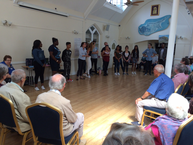 NCS drama group introducing themselves to Dementia Club UK