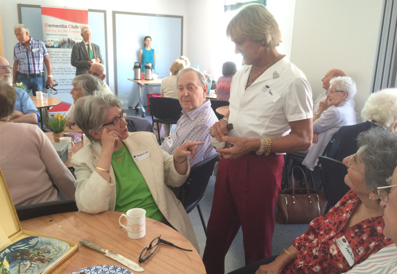 Ian Towning from TV's Posh Pawn interacting with members from Dementia Club UK