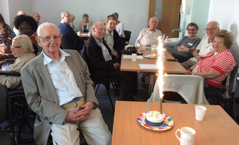 Laurie is enjoying his birthday at Dementia Club UK - DCUK