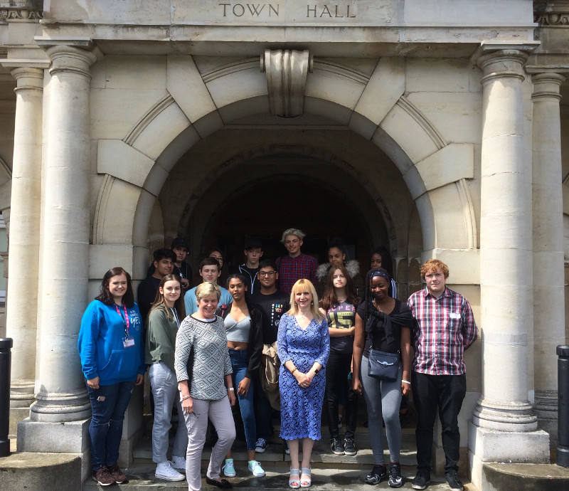 NCS students outside Hendon Town Hall