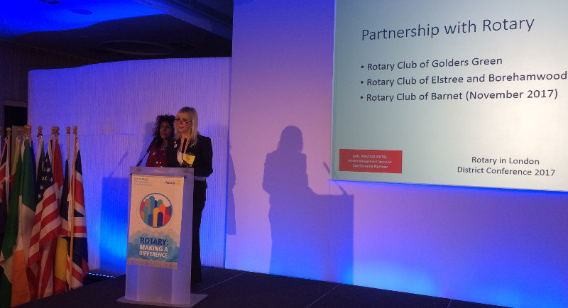 Lisa presenting at the Rotary London UK District 1130 conference