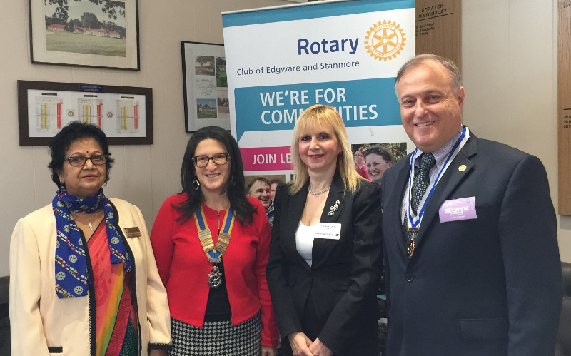 Dr Nandini Varma Community Chair, Danielle Benson Club President, Cllr Lisa Rutter and Selwyn Foreman Club Secretary