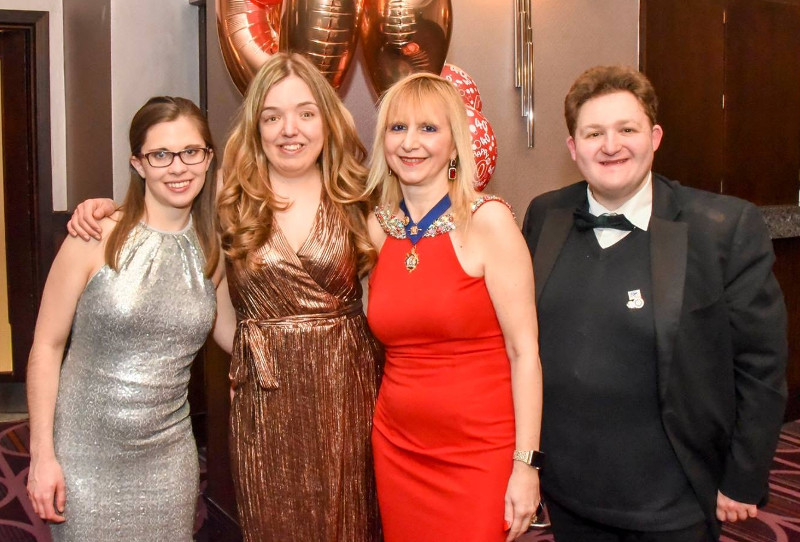 Lisa with Carla, Pia and Craig at 40th Anniversary Gala of the Rotaract Club of Hampstead, Hendon & Golders Green