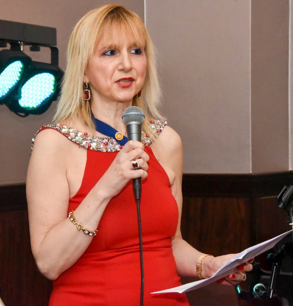 Lisa talking at 40th Anniversary Gala of the Rotaract Club of Hampstead, Hendon & Golders Green