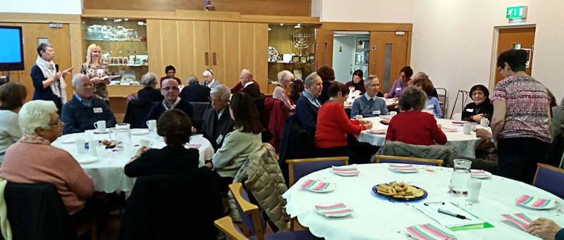 Gilda leading a very lively session of about 40 members.