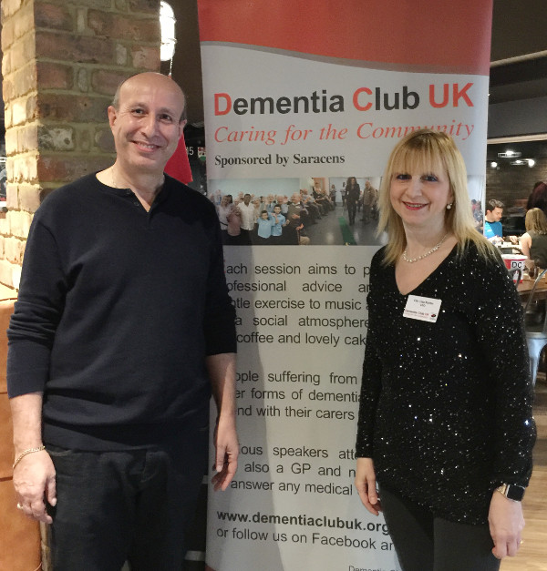 Shaun Sherrick and Lisa at a fundraiser in aid of Dementia Club UK