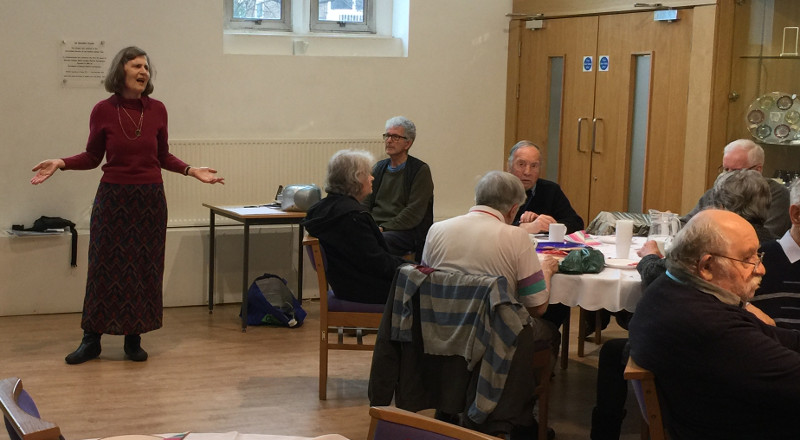 Jane Rosenberg with her husband Harold entertaining Dementia Club UK with some Gershwin favourites