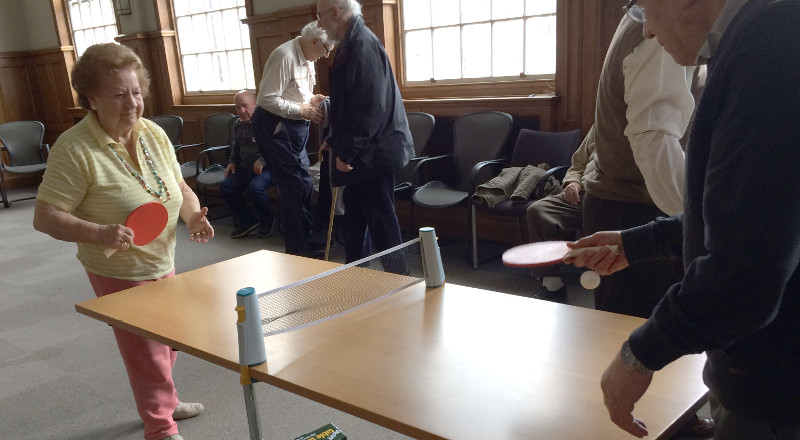 Table tennis action shot