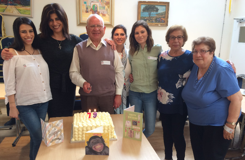 Andreas and his family celebrating his 79th birthday