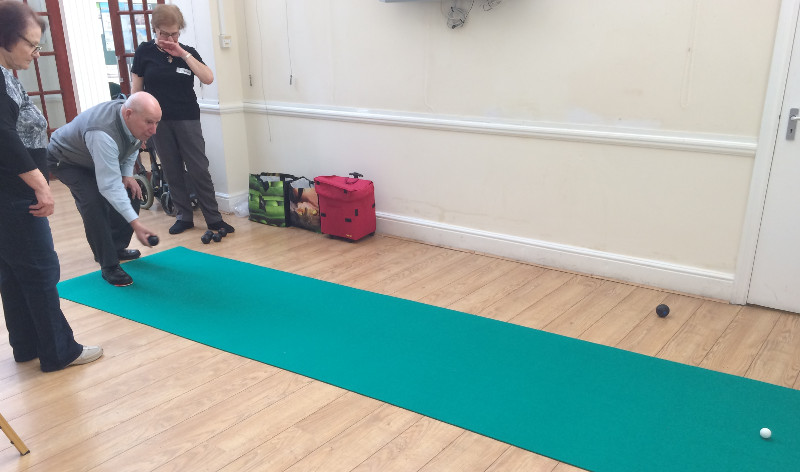 Carpet bowls at Dementia Club UK