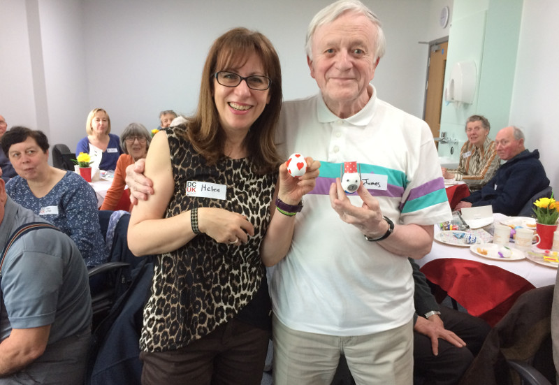 James and Helen presenting their eggs