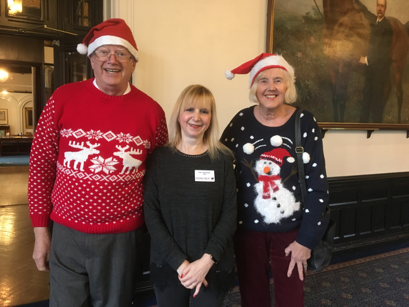 Dick, Lisa and Valerie in festive jumpers